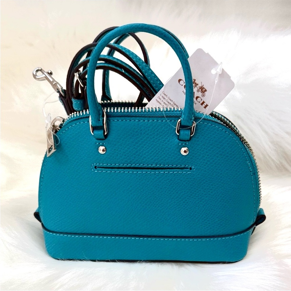 NWT Coach Ultra Mini TEAL Dome Satchel Purse w/Crossbody option - Picture 2 of 2